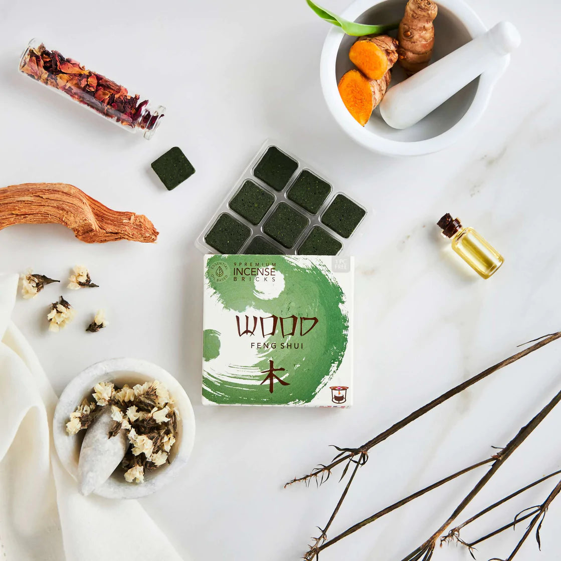 Aromafume Feng Shui WOOD Mattoncini Incenso Elemento Legno - Niente fumo e cenere | Scopri su Clorophilla Shop