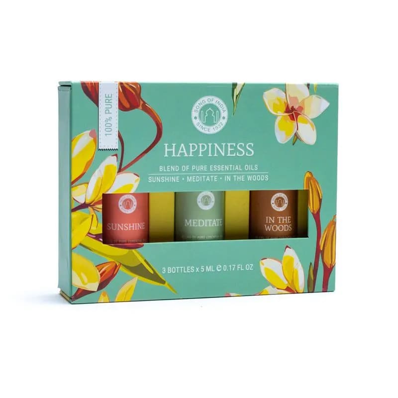 Song of India HAPPINESS Set Oli essenziali Aromaterapia - Collezione Esotica | Scopri su Clorophilla Shop