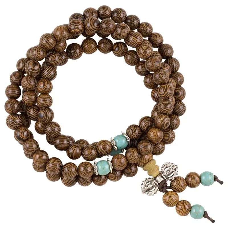 MALA TIBETANA IN LEGNO E DORJE - 108 grani | Scopri su Clorophilla Shop