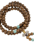 MALA TIBETANA IN LEGNO E DORJE - 108 grani | Scopri su Clorophilla Shop