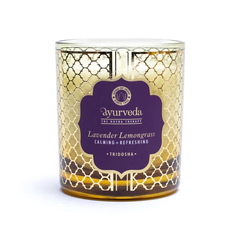 Ayurveda Candela profumata TRIDOSHA Lavender Lemongrass - Fragranza Lavanda e Citronella | Scopri su Clorophilla Shop