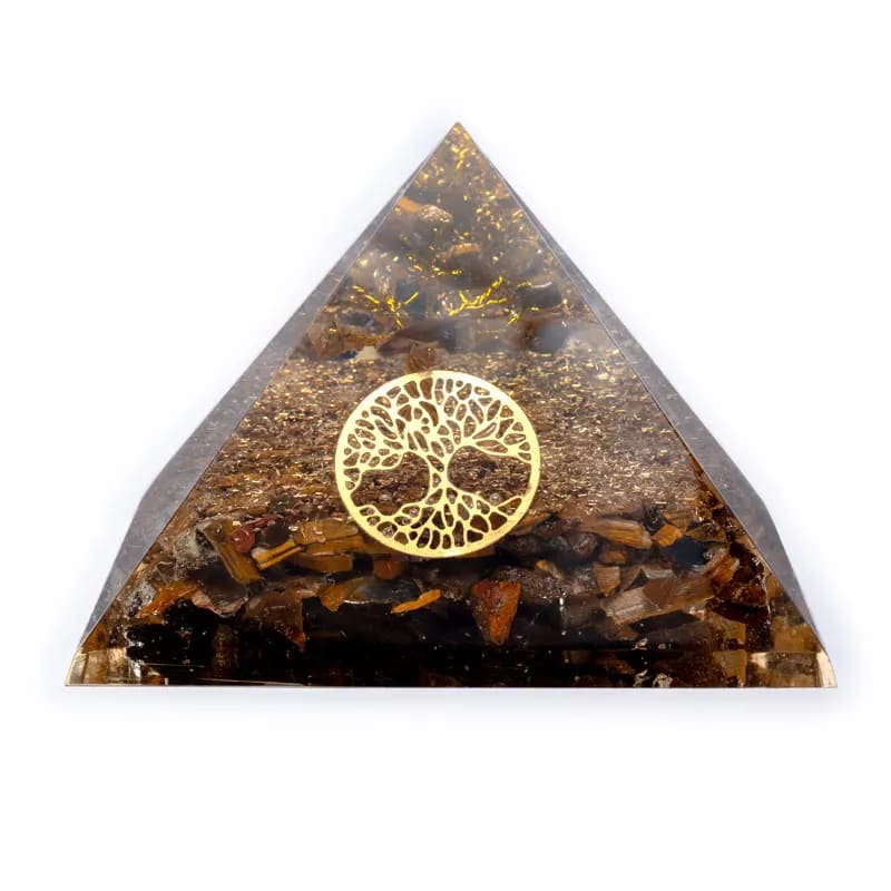 Piramide Albero della Vita in Occhio di Tigre - Rivitalizzante ed Energetica - Cristalloterapia | Scopri su Clorophilla Shop