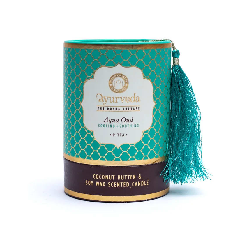 Ayurveda Candela profumata PITTA Aqua Oud - Fragranza Agarwood Assam e Aqua | Scopri su Clorophilla Shop