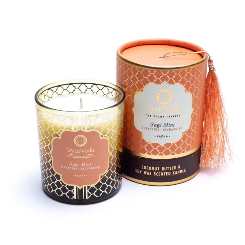 Ayurveda Candela profumata KAPHA Sage Mint - Fragranza Salvia e Menta | Scopri su Clorophilla Shop