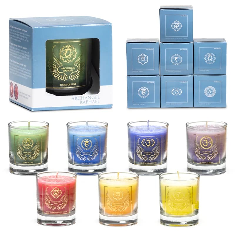 Candele Votive in Vetro ARCANGELO Profumate con Oli Essenziali in Confezione Regalo - Diverse Varianti - | Scopri su Clorophilla Shop