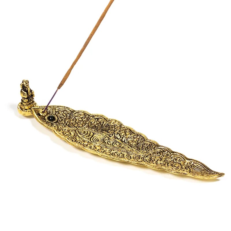 Bruciaincenso Ganesh Foglia per Incenso in Bastoncini - Portaincenso Stick 22cm | Scopri su Clorophilla Shop
