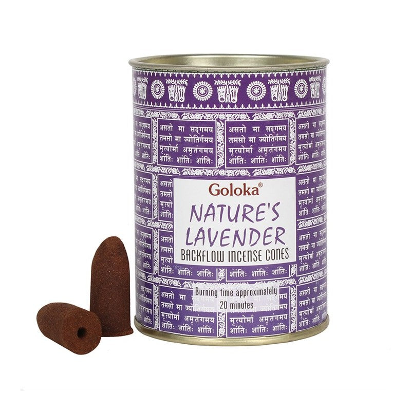 Goloka Nature's Lavender Coni Incenso Backflow per Bruciaincenso a Fontana - confezione da 24 coni | Scopri su Clorophilla Shop