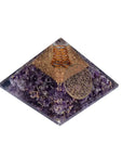 Piramide Fiore della Vita in Orgonite con Ametista - Cristalloterapia | Scopri su Clorophilla Shop