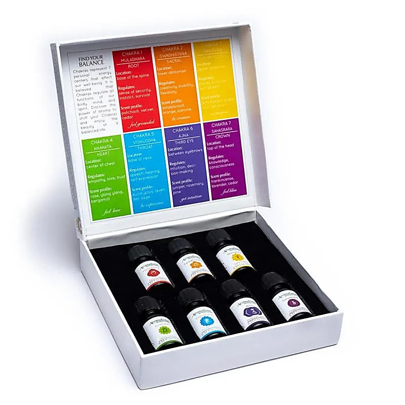 Aromafume 7 CHAKRA Miscele di Oli Essenziali Naturali - Set Oli per Aprire e Riequilibrare i Chakra - 7x10ml | Scopri su Clorophilla Shop
