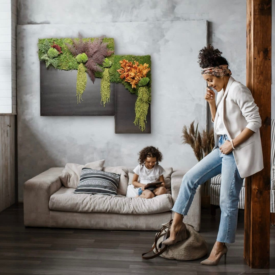 Quadro Vegetale Stabilizzato metal rust green forest in Ferro | Scopri su Clorophilla Shop