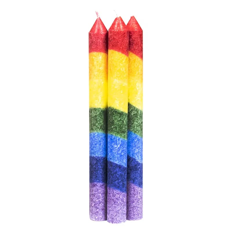 Candela Arcobaleno da tavola alla Stearina - Non profumata | Scopri su Clorophilla Shop