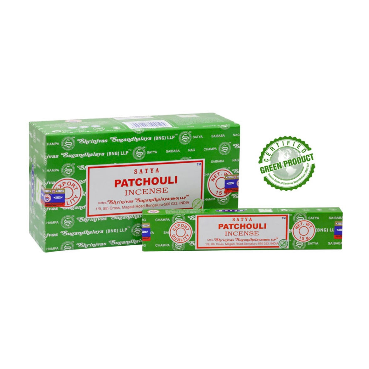 Satya PATCHOULI Incenso in Bastoncini Naturale 100% - Stick 15g | Scopri su Clorophilla Shop