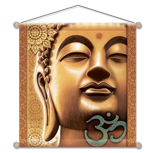 Stendardo da Meditazione con Buddha dorato in Poliestere - 37.5x37.5 | Scopri su Clorophilla Shop
