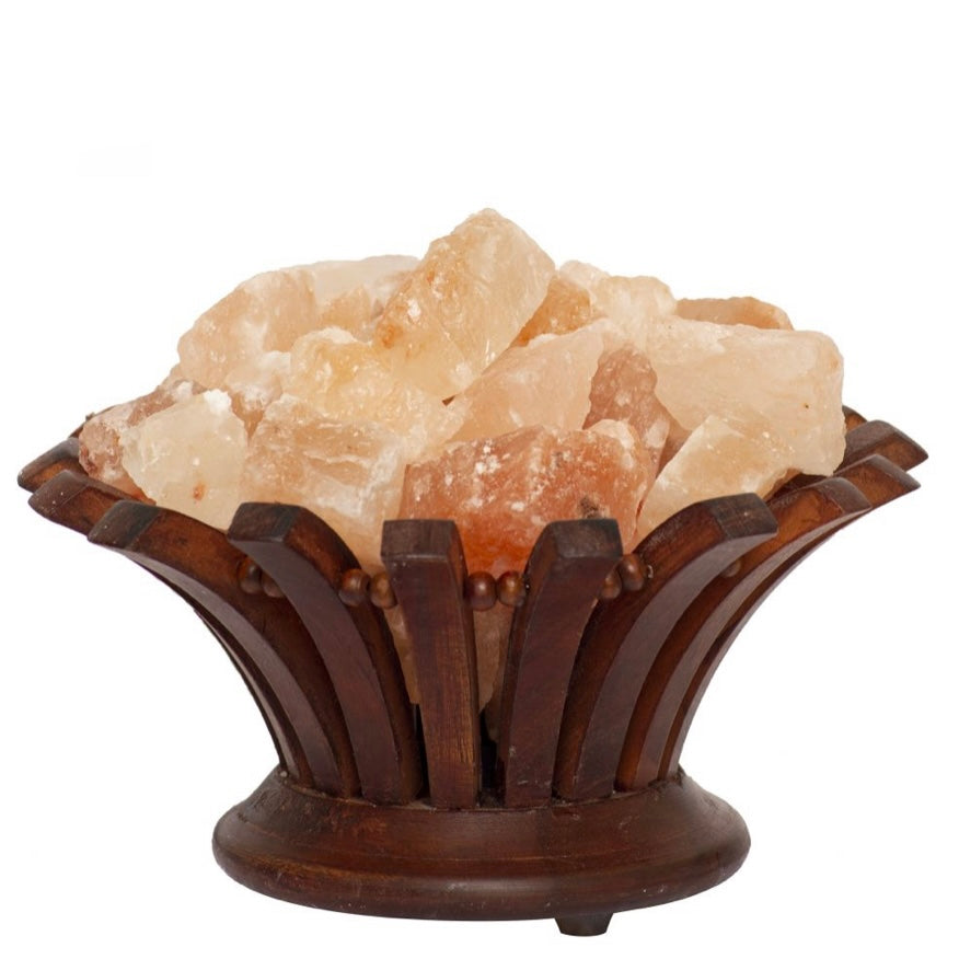 Lampada di Sale Braciere Legno Fiore Naturale 3kg | Scopri su Clorophilla Shop
