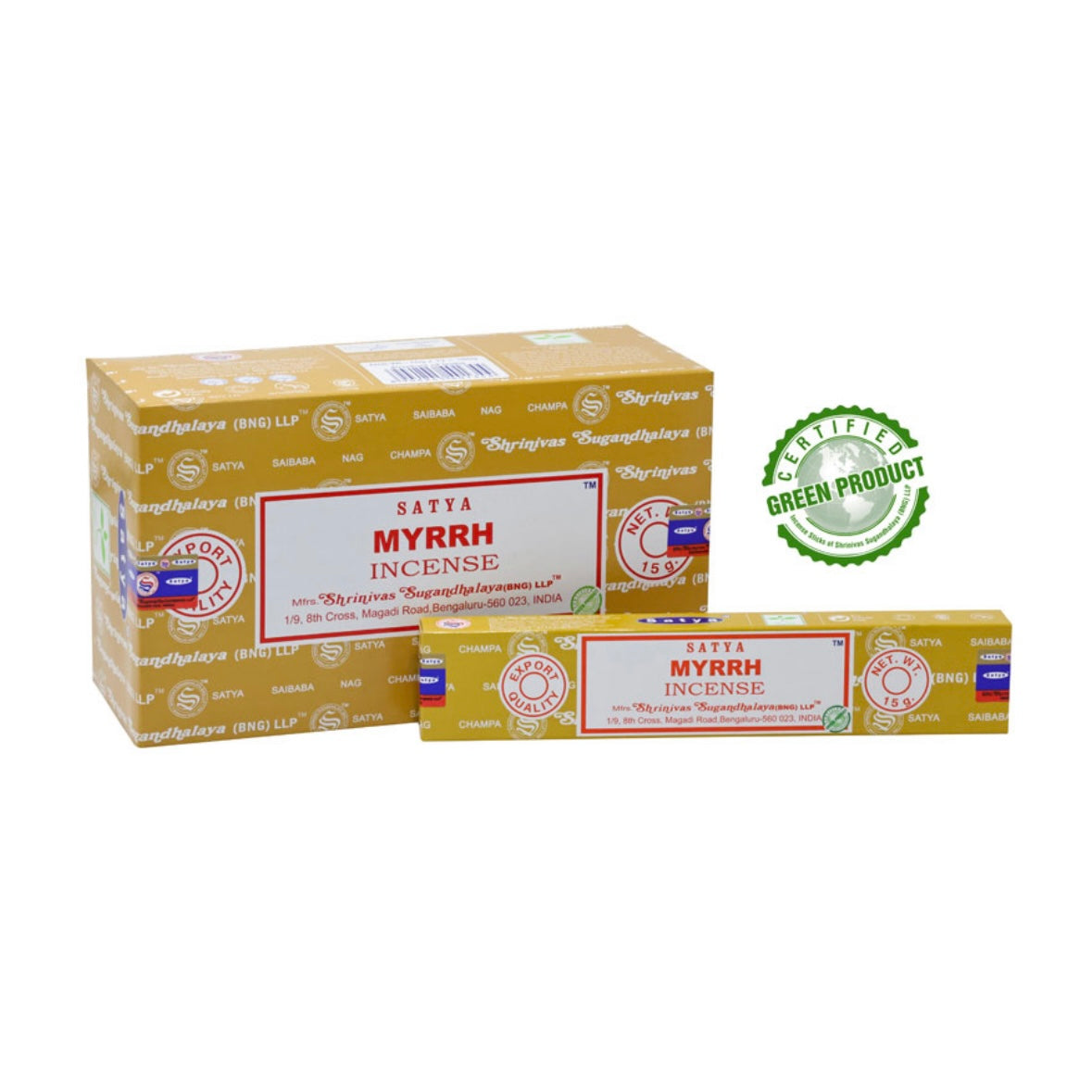 Satya MYRRH Incenso in Bastoncini Naturale 100% - Stick 15g | Scopri su Clorophilla Shop