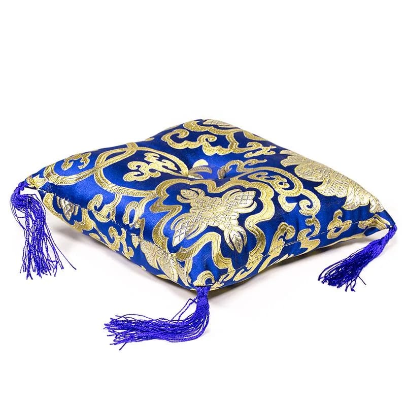Cuscino Campane Tibetane stile orientale con Fiori Blu - Diverse misure | Scopri su Clorophilla Shop