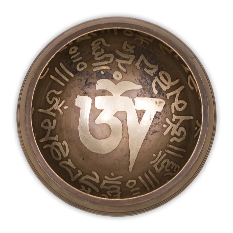 Campana Tibetana Om con Decorazioni in Set Regalo - Batacchio e Cuscino Inclusi | Scopri su Clorophilla Shop