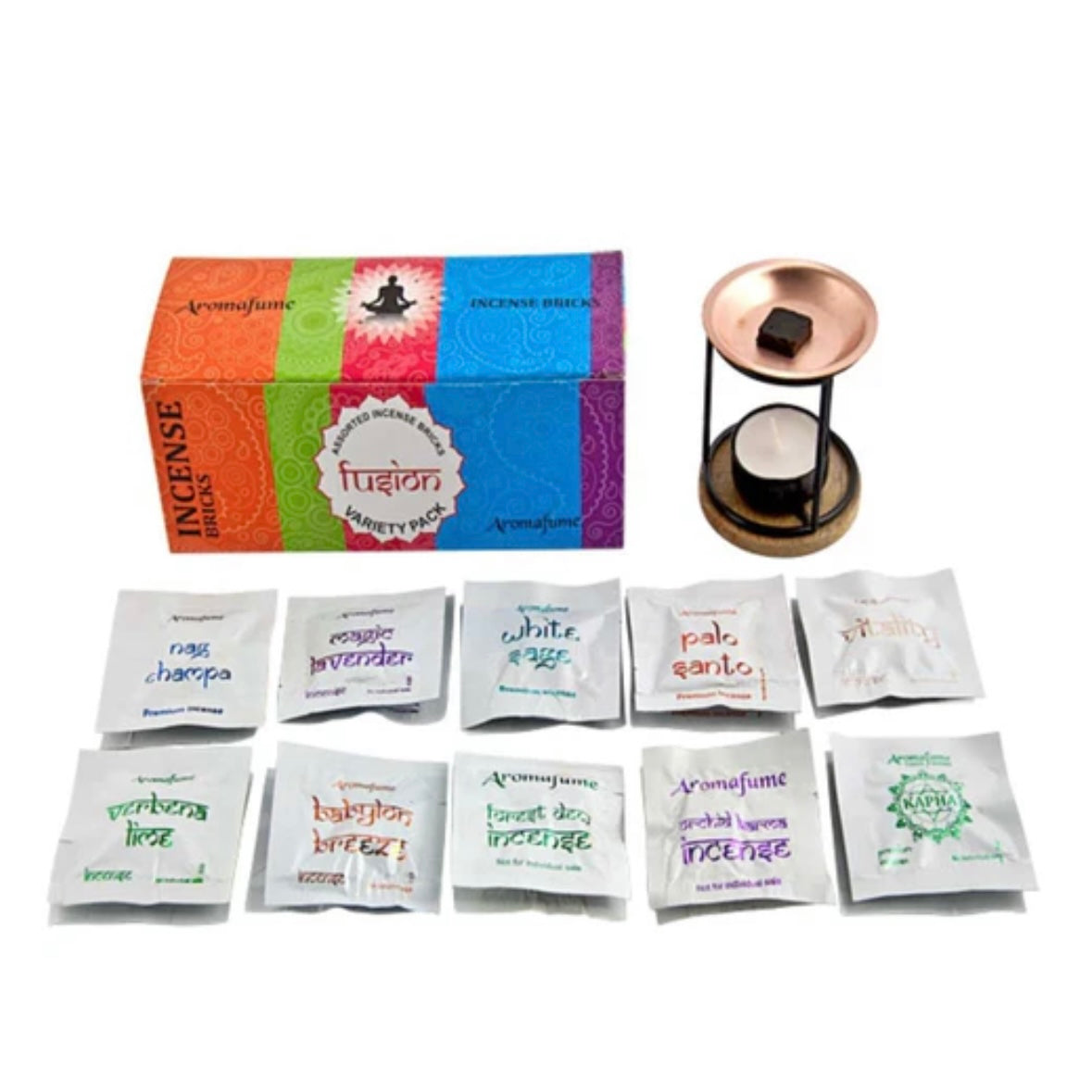 Aromafume Fusion Kit Bruciaincenso + 20 Mattoncini di Incenso - Niente Fumo e Cenere | Scopri su Clorophilla Shop