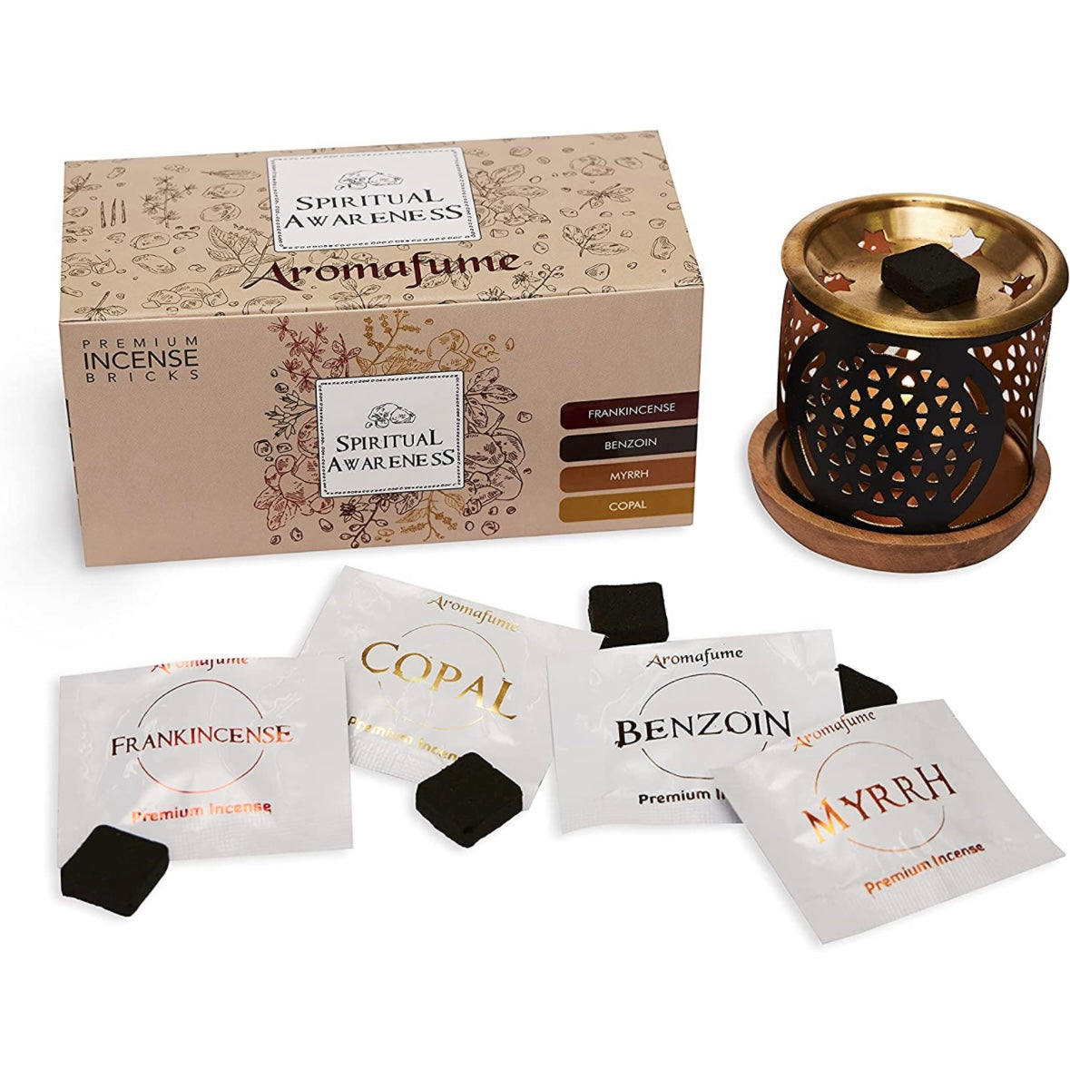 Aromafume "Spiritual Awareness" Kit Bruciaincenso + 12 Mattoncini di Incenso - Niente Fumo e Cenere | Scopri su Clorophilla Shop