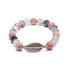 Bracciale in Rodonite e Quarzo Grigio con piuma - 21 grani | Scopri su Clorophilla Shop