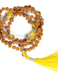 Mala Tibetana Rudraksha e Citrino Quarzo affumicato con Nappa - Collana Rosario 108 Grani | Scopri su Clorophilla Shop