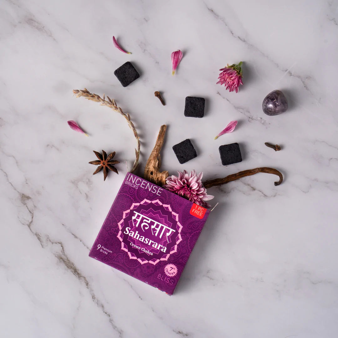 Aromafume Sahasrara 7 Chakra della Corona Mattoncini Incenso 7 Chakra - 9 bricks | Scopri su Clorophilla Shop