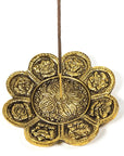 Bruciaincenso Fiore con Simboli Buon Auspicio Buddhisti per Incenso in Bastoncini - Portaincenso Stick 12cm | Scopri su Clorophilla Shop