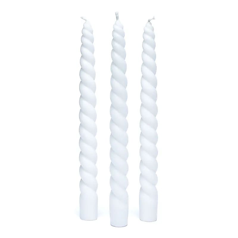 Candela a spirale Bianca da Tavola - Non profumata | Scopri su Clorophilla Shop