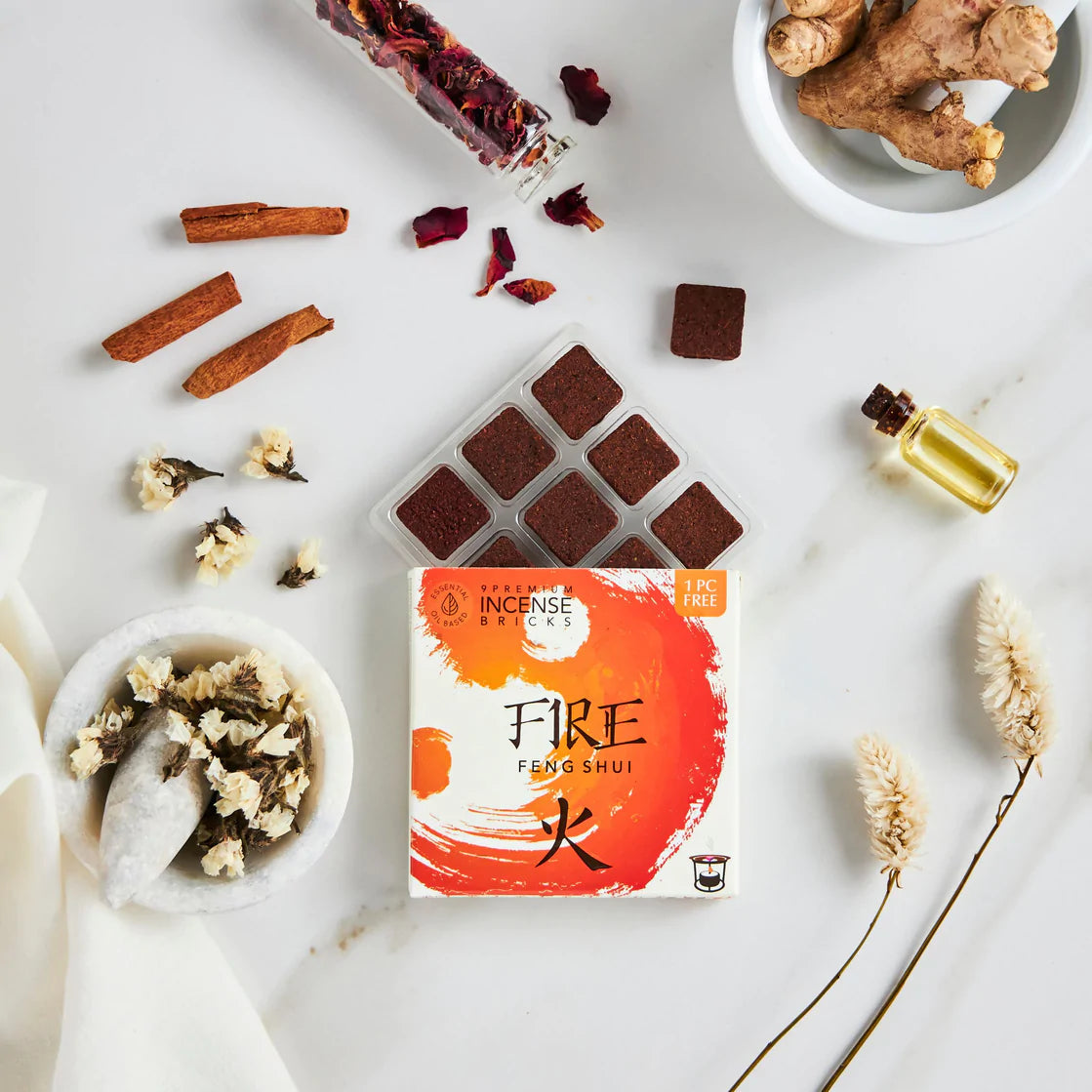 Aromafume Feng Shui FIRE Mattoncini Incenso Elemento Fuoco - Niente fumo e cenere | Scopri su Clorophilla Shop