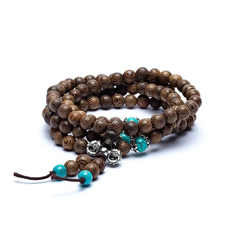 MALA TIBETANA IN LEGNO E DORJE - 108 grani | Scopri su Clorophilla Shop