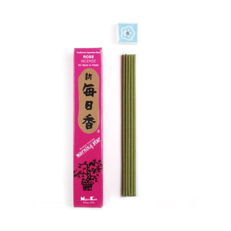 Morning Star Rose incenso giapponese in bastoncini - 50 stick | Scopri su Clorophilla Shop