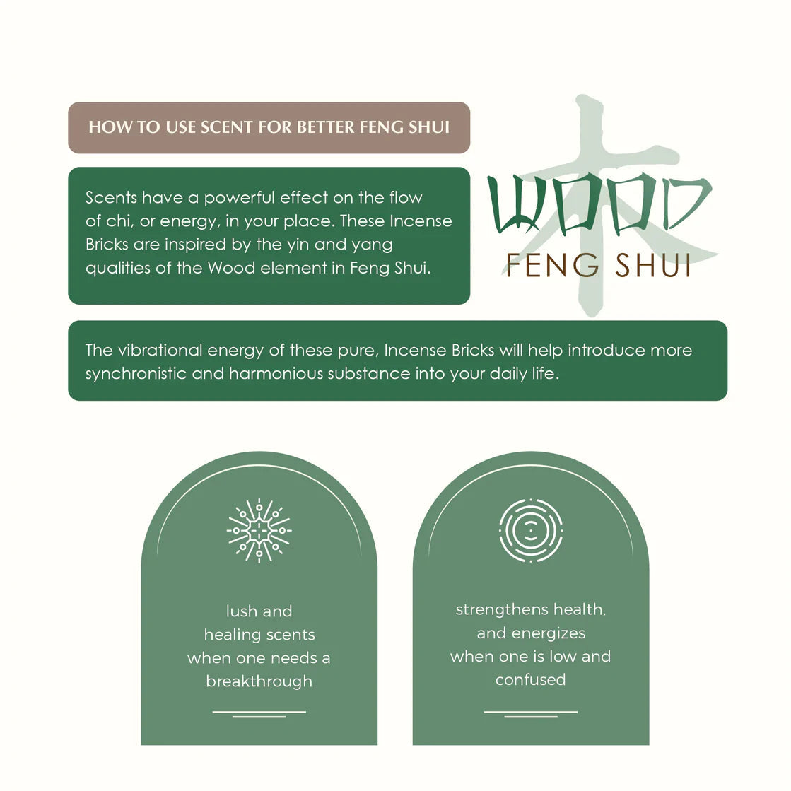 Aromafume Feng Shui WOOD Mattoncini Incenso Elemento Legno - Niente fumo e cenere | Scopri su Clorophilla Shop