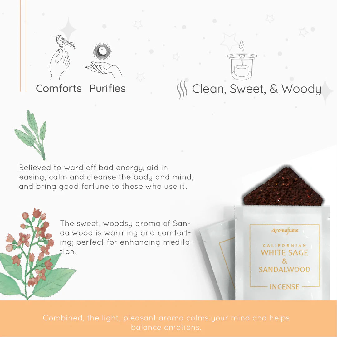 Aromafume "White Sage" Kit Bruciaincenso + 12 Mattoncini di incenso - Niente Fumo e Cenere | Scopri su Clorophilla Shop