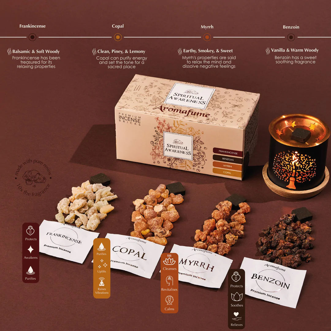 Aromafume "Spiritual Awareness" Kit Bruciaincenso + 12 Mattoncini di Incenso - Niente Fumo e Cenere | Scopri su Clorophilla Shop