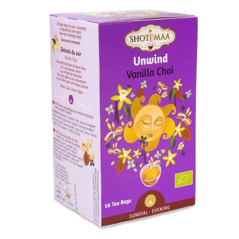 Shoti Maa Unwind Vanilla Chai Tisana 100% Organica Rilassante - Vaniglia e Cannella | Scopri su Clorophilla Shop
