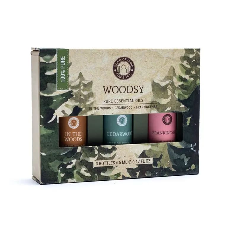 Song of India WOODSY Set Oli essenziali Aromaterapia - Collezione Calmante | Scopri su Clorophilla Shop