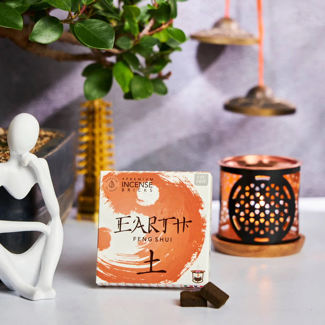 Aromafume Feng Shui EARTH Mattoncini Incenso Elemento Terra - Niente fumo e cenere | Scopri su Clorophilla Shop