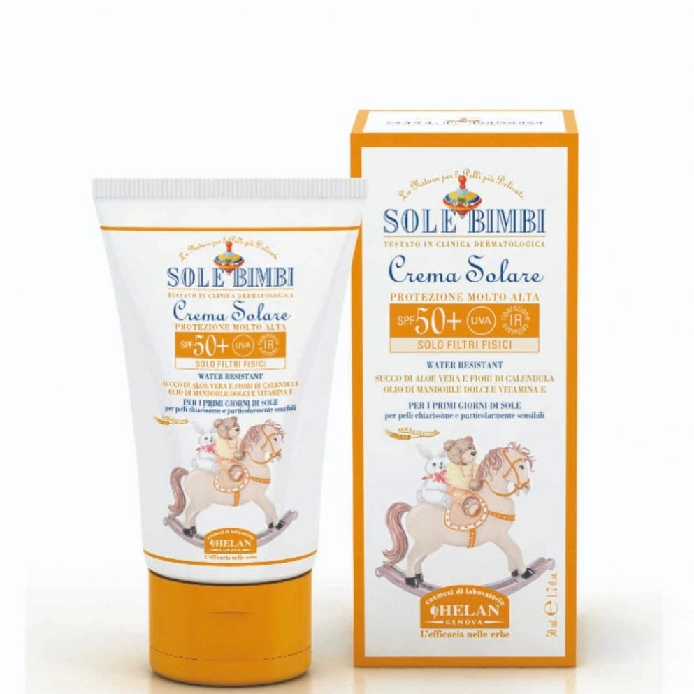 Helan Sole Bimbi - Crema protezione solare SPF50+ water resistant 50ml | Scopri su Clorophilla Shop